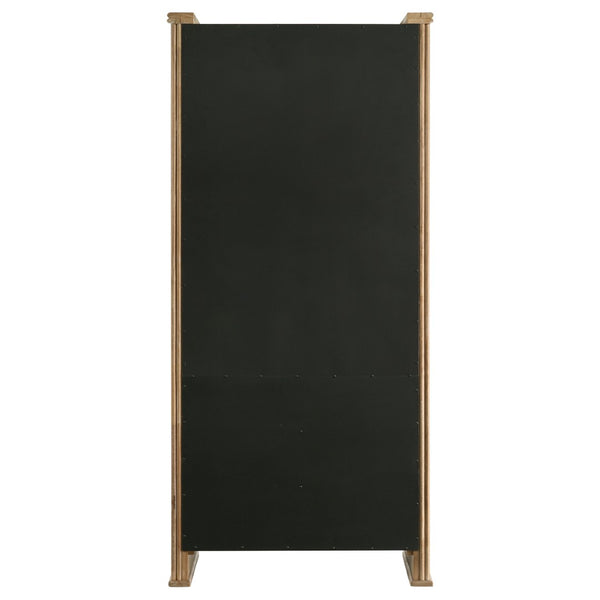English Elm Dreydon Rustic Oak Veneer Four Door Display Cabinet with Tempered Glass Shelving B062P507788
