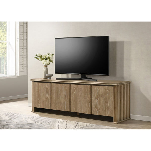 English Elm Dreydon Farmhouse Media Console with Fluted Panels and Ash Veneer for Tvs up to 75 B062P507803