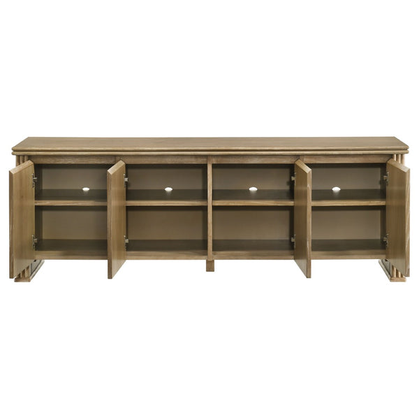 English Elm Dreydon Farmhouse Media Console with Fluted Panels and Ash Veneer for Tvs up to 75 B062P507803