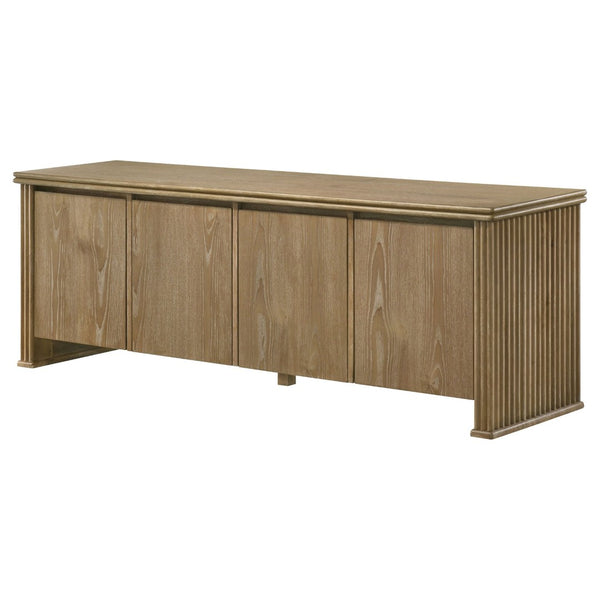 English Elm Dreydon Farmhouse Media Console with Fluted Panels and Ash Veneer for Tvs up to 75 B062P507803