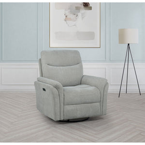 English Elm Beacon Power Swivel Recliner with USB Charging Plush Foam Ivory Fabric Lounge Chair B062P507806