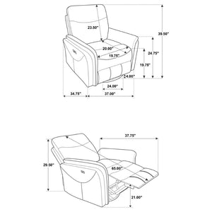 English Elm Beacon Power Swivel Recliner with USB Charging Plush Foam Ivory Fabric Lounge Chair B062P507806