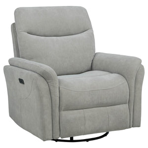 English Elm Beacon Power Swivel Recliner with USB Charging Plush Foam Ivory Fabric Lounge Chair B062P507806