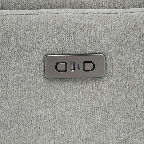English Elm Beacon Power Swivel Recliner with USB Charging Plush Foam Ivory Fabric Lounge Chair B062P507806