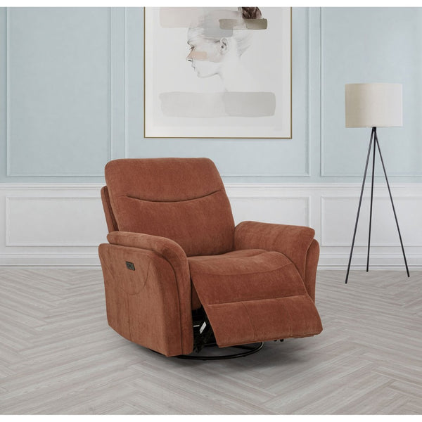 English Elm Beacon Power Swivel Recliner with USB Charging Plush Foam Seat for Modern Living B062P507807