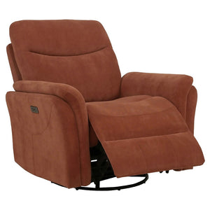 English Elm Beacon Power Swivel Recliner with USB Charging Plush Foam Seat for Modern Living B062P507807