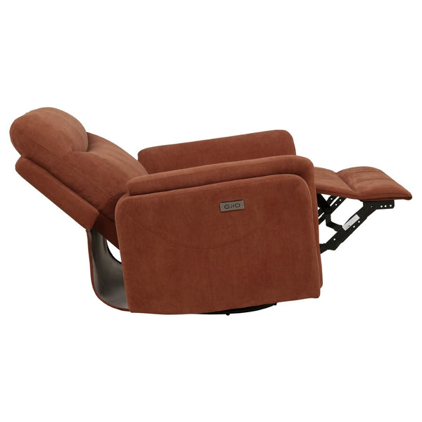 English Elm Beacon Power Swivel Recliner with USB Charging Plush Foam Seat for Modern Living B062P507807