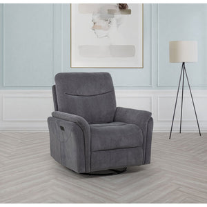English Elm Beacon Power Swivel Recliner with USB Charging Plush Foam Seat Modern Living B062P507808