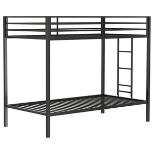 English Elm Jarren Matte Black Steel Twin Bunk Bed with Integrated Ladder for Kids Rooms B062P507816