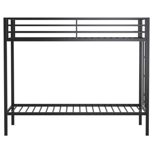 English Elm Jarren Matte Black Steel Twin Bunk Bed with Integrated Ladder for Kids Rooms B062P507816
