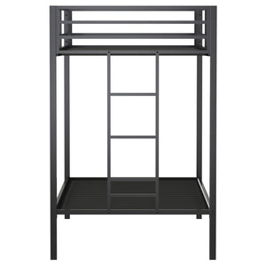 English Elm Jarren Matte Black Steel Twin Bunk Bed with Integrated Ladder for Kids Rooms B062P507816
