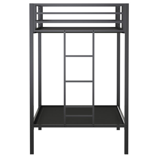 English Elm Jarren Matte Black Steel Twin Bunk Bed with Integrated Ladder for Kids Rooms B062P507816