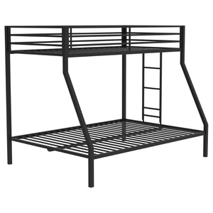 English Elm Jarren Matte Black Steel Twin Over Full Bunk Bed with Guardrails for Kids B062P507817