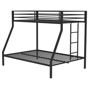 English Elm Jarren Matte Black Steel Twin Over Full Bunk Bed with Guardrails for Kids B062P507817