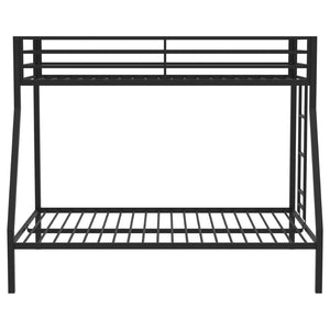 English Elm Jarren Matte Black Steel Twin Over Full Bunk Bed with Guardrails for Kids B062P507817