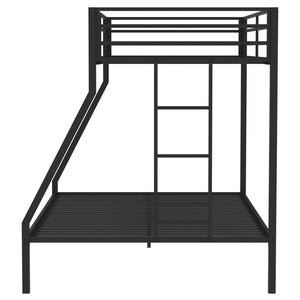 English Elm Jarren Matte Black Steel Twin Over Full Bunk Bed with Guardrails for Kids B062P507817