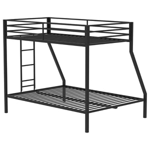 English Elm Jarren Matte Black Steel Twin Over Full Bunk Bed with Guardrails for Kids B062P507817