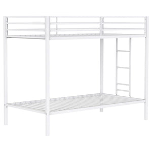 English Elm Jarren Steel Twin Over Bunk Bed Matte White Frame for Kids Shared Rooms B062P507818