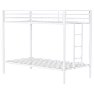 English Elm Jarren Steel Twin Over Bunk Bed Matte White Frame for Kids Shared Rooms B062P507818