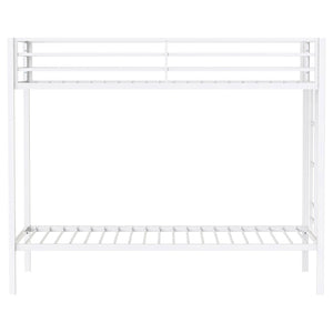 English Elm Jarren Steel Twin Over Bunk Bed Matte White Frame for Kids Shared Rooms B062P507818