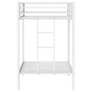English Elm Jarren Steel Twin Over Bunk Bed Matte White Frame for Kids Shared Rooms B062P507818