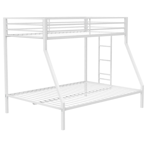 English Elm Jarren Steel Twin Over Full Bunk Bed Matte White Frame for Kids or Guest Rooms B062P507819