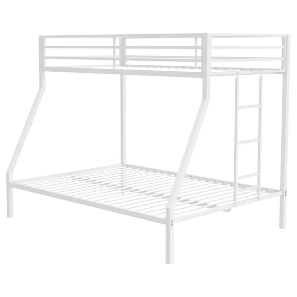 English Elm Jarren Steel Twin Over Full Bunk Bed Matte White Frame for Kids or Guest Rooms B062P507819