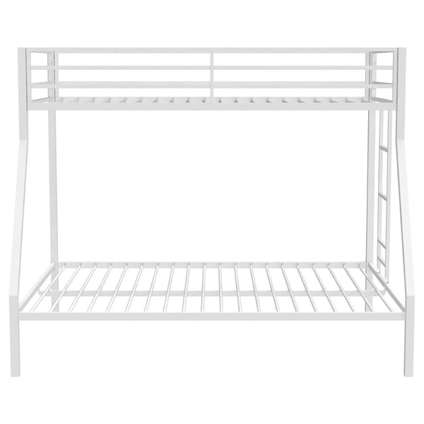 English Elm Jarren Steel Twin Over Full Bunk Bed Matte White Frame for Kids or Guest Rooms B062P507819