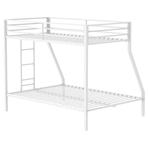 English Elm Jarren Steel Twin Over Full Bunk Bed Matte White Frame for Kids or Guest Rooms B062P507819