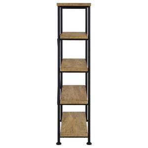 English Elm Vellun Industrial Open Bookcase with X-brace Metal Frame and Warm Wood Shelving B062P507843
