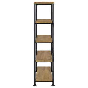 English Elm Vellun Industrial Open Bookcase with X-brace Metal Frame and Warm Wood Shelving B062P507843