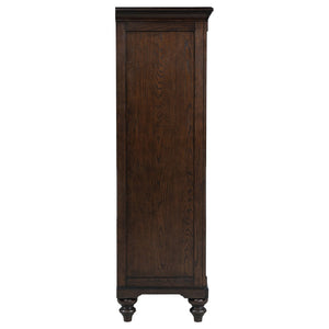 English Elm Berwick Six Drawer Chest with Glass Cabinet Door Oak Veneer Bedroom Storage B062P507844