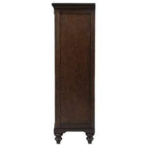 English Elm Berwick Six Drawer Chest with Glass Cabinet Door Oak Veneer Bedroom Storage B062P507844