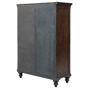 English Elm Berwick Six Drawer Chest with Glass Cabinet Door Oak Veneer Bedroom Storage B062P507844