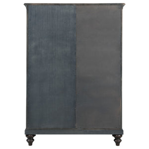 English Elm Berwick Six Drawer Chest with Glass Cabinet Door Oak Veneer Bedroom Storage B062P507844