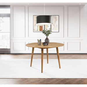 English Elm Calloway Ash Veneer Round Dining Table Seats Four with Tapered Rubberwood Legs B062P507845