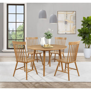 English Elm Calloway Ash Veneer Round Dining Table Seats Four with Tapered Rubberwood Legs B062P507845