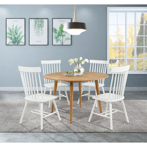 English Elm Calloway Ash Veneer Round Dining Table Seats Four with Tapered Rubberwood Legs B062P507845