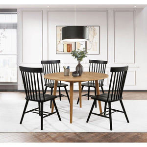 English Elm Calloway Ash Veneer Round Dining Table Seats Four with Tapered Rubberwood Legs B062P507845