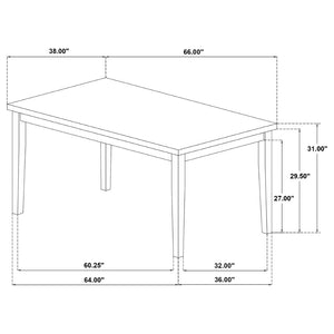English Elm Calloway Ash Veneer Rectangular Dining Table Seats Six with White Tapered Legs B062P507846