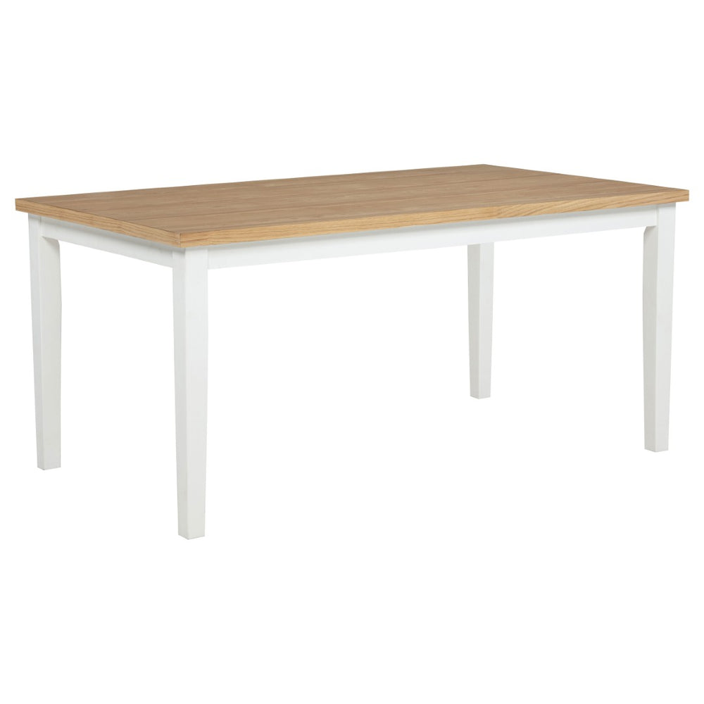 English Elm Calloway Ash Veneer Rectangular Dining Table Seats Six with White Tapered Legs B062P507846