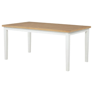 English Elm Calloway Ash Veneer Rectangular Dining Table Seats Six with White Tapered Legs B062P507846