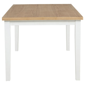 English Elm Calloway Ash Veneer Rectangular Dining Table Seats Six with White Tapered Legs B062P507846