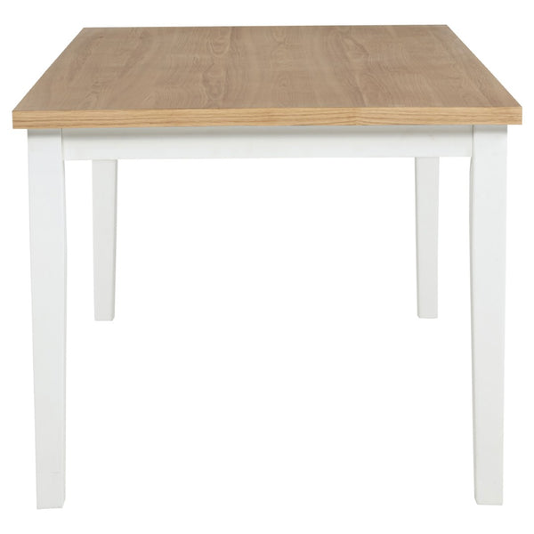 English Elm Calloway Ash Veneer Rectangular Dining Table Seats Six with White Tapered Legs B062P507846