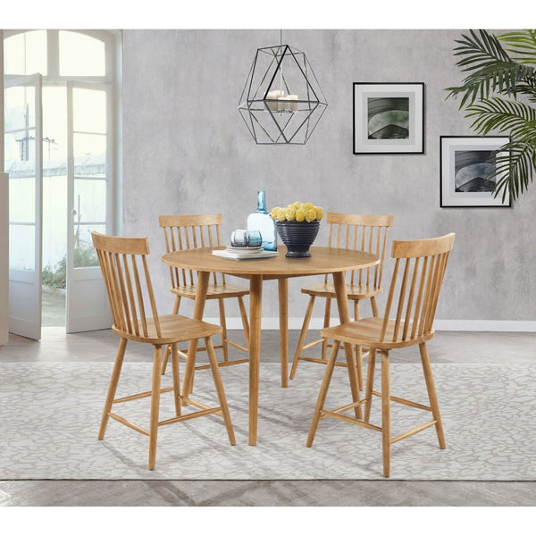 English Elm Waverly Round Counter Height Dining Table Ash Veneer Tapered Legs Modern Kitchen B062P507867