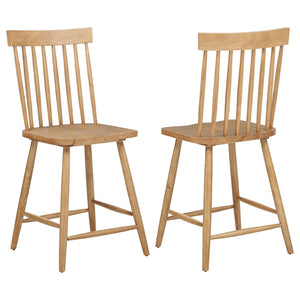 English Elm Waverly Windsor Spindle Back Counter Chairs Solid Wood Farmhouse Kitchen Set of Two Light Ash B062P507868
