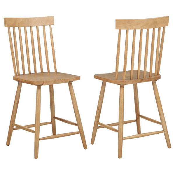 English Elm Waverly Windsor Spindle Back Counter Chairs Solid Wood Farmhouse Kitchen Set of Two Light Ash B062P507868