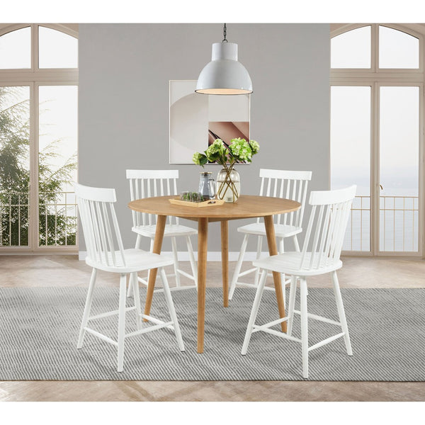 English Elm Waverly Windsor Spindle Back Counter Chairs Solid Wood Farmhouse Kitchen Set of Two White B062P507869