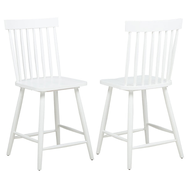 English Elm Waverly Windsor Spindle Back Counter Chairs Solid Wood Farmhouse Kitchen Set of Two White B062P507869