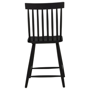 English Elm Waverly Windsor Spindle Back Counter Chairs Solid Wood Farmhouse Kitchen Set of Two Black B062P507870